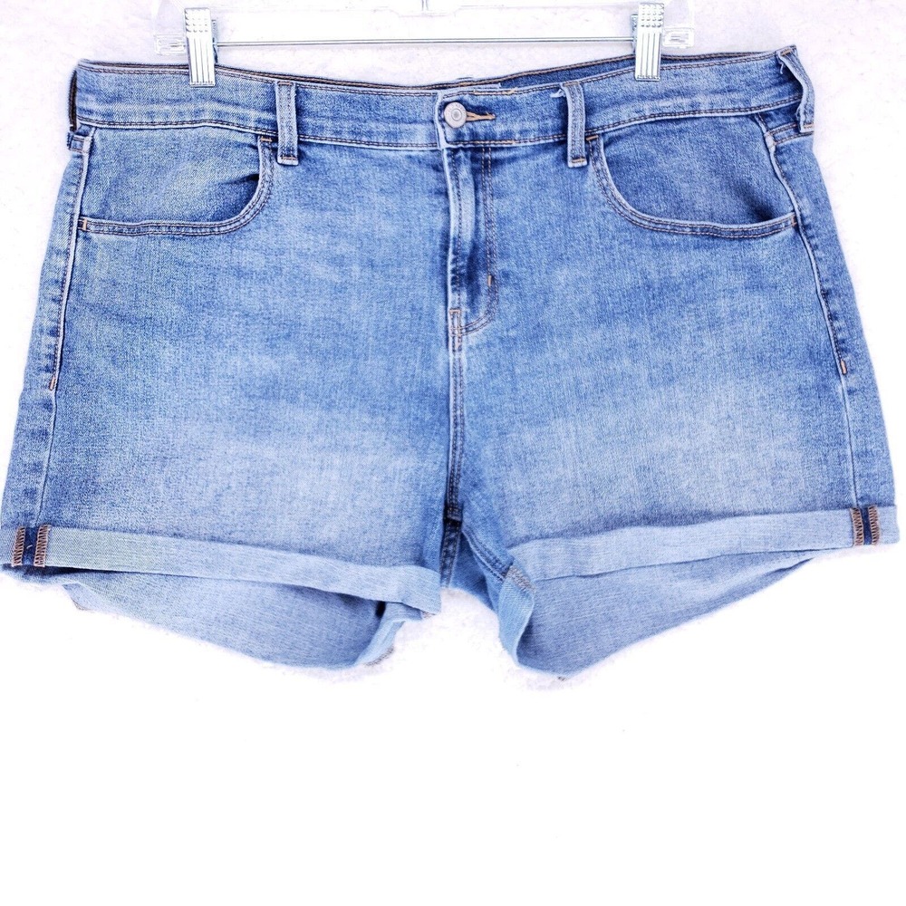 OLD NAVY Rolled Cuff Jean Shorts Women Size 16 Mid Rise Denim Pants